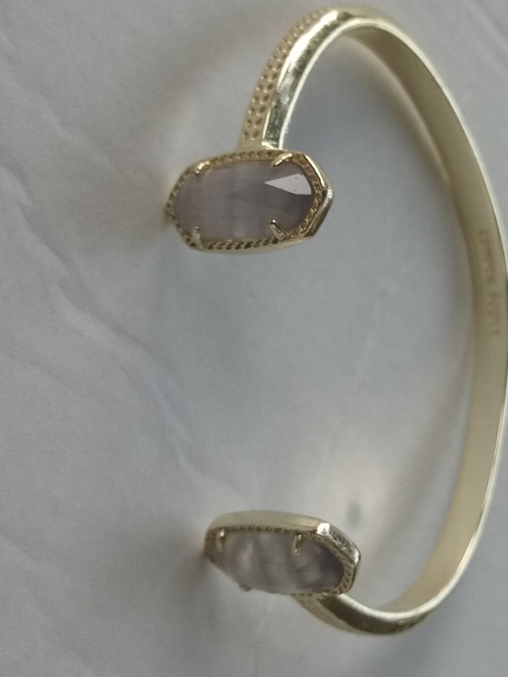 Kendra Scott Elton Cuff Bracelet gold tone slate cat's eye Stone
